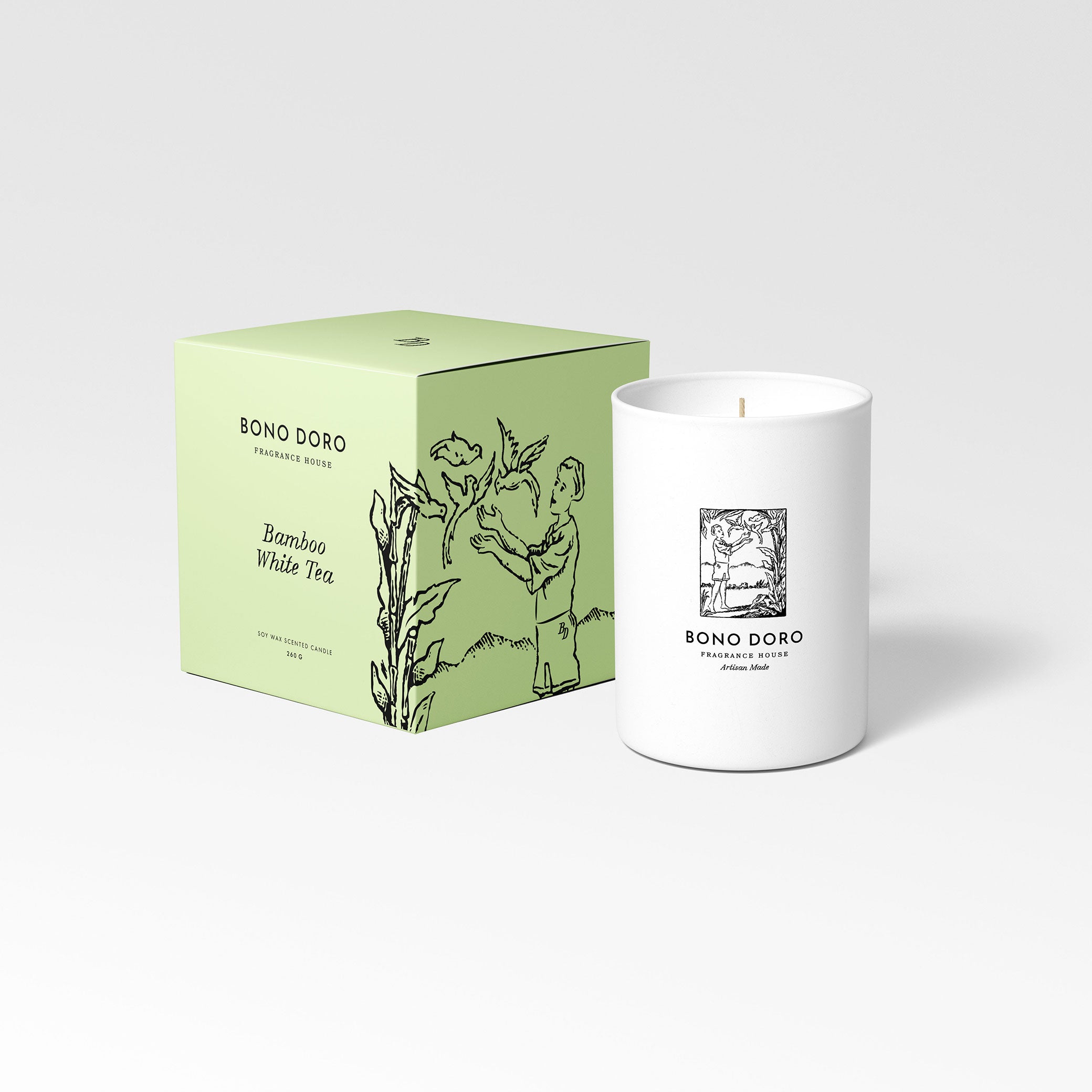 נר שעוות סויה Bamboo White Tea